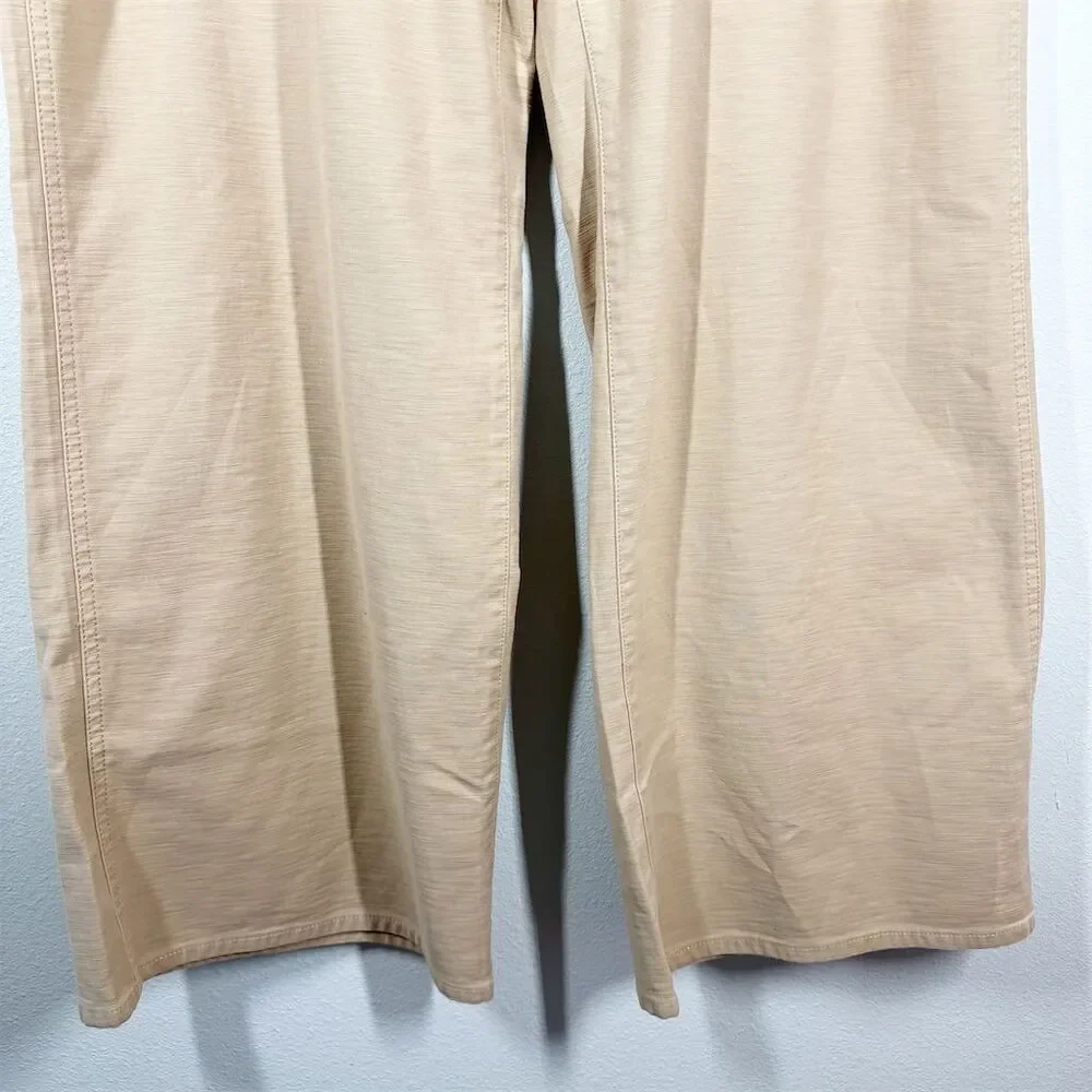 J. Crew Women's Camp Pocket Wide Leg Pant‎ Size 31 Khaki Tan Stretch Cotton NWT